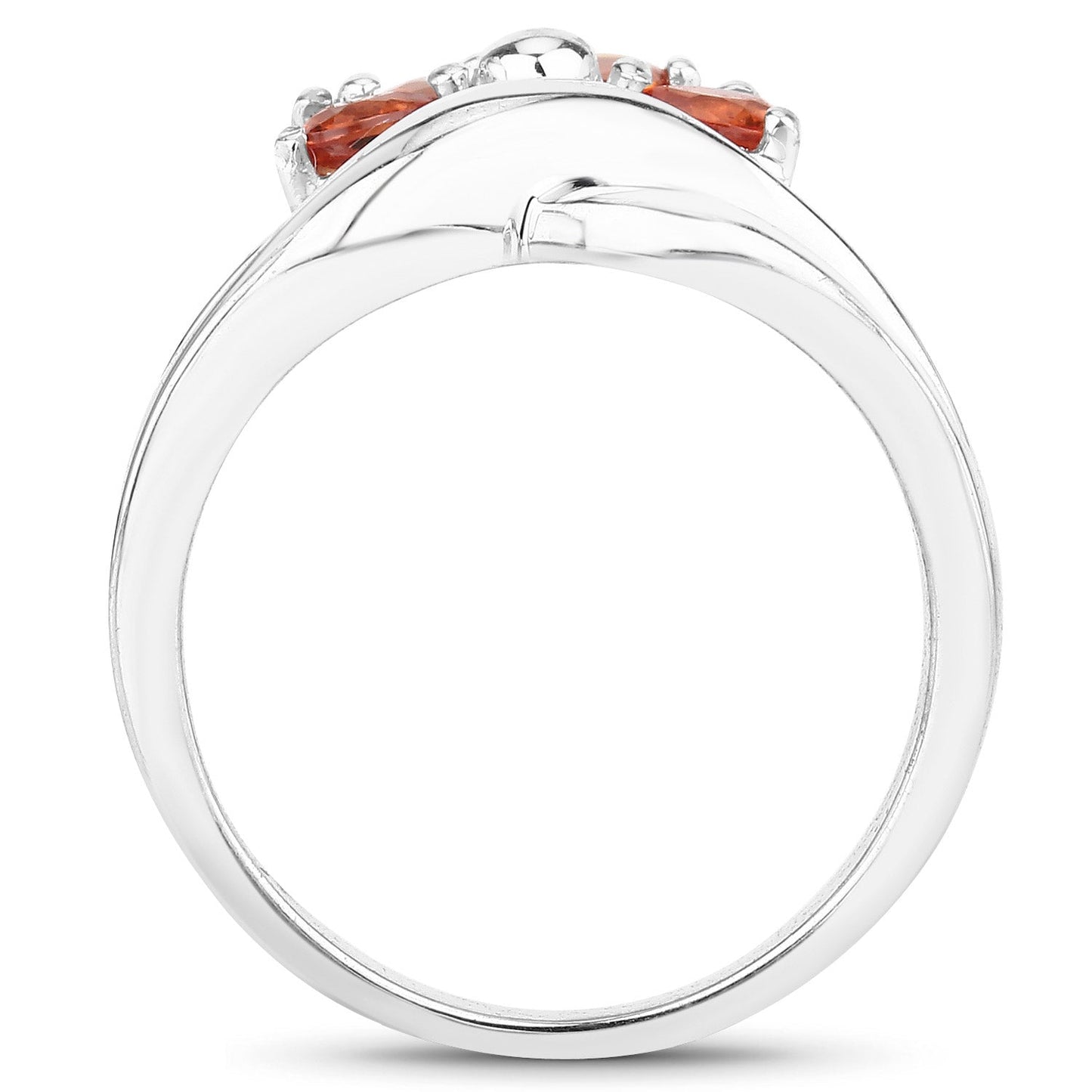 Bague en argent sterling avec saphir orange véritable de 1,68 carat