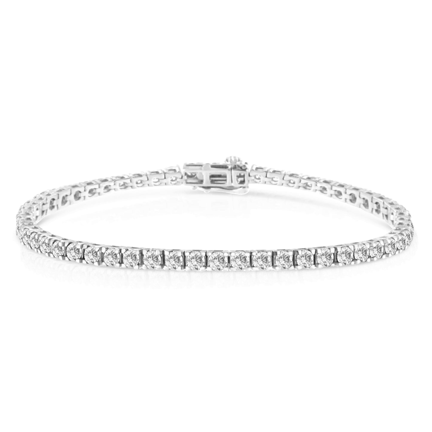 Pulsera Clásica de Tenis de Diamante Creado en Laboratorio de Oro Blanco de 14K - 7.25"