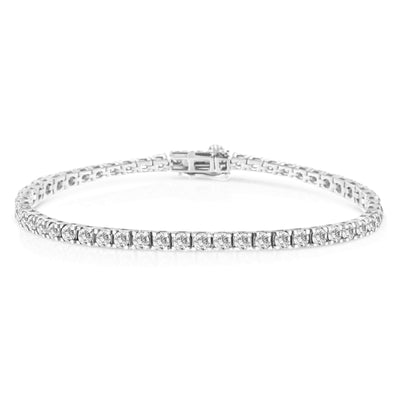 Bracelet de tennis classique en or blanc 14K avec diamant cultivé en laboratoire - 7,25"