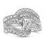 Bague de fiançailles en diamant croisé en argent sterling .925 - Taille 7
