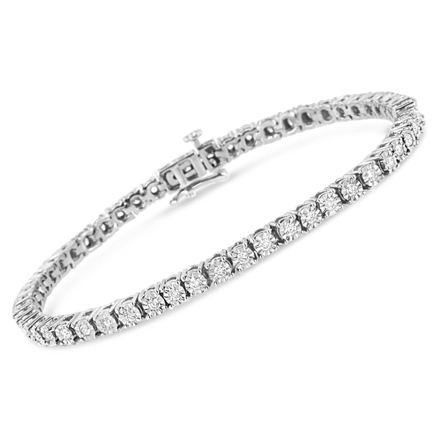 Bracelet de tennis en or blanc 14K avec diamants cultivés en laboratoire - 3,0 Cttw