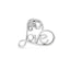 Collar con colgante de corazón abierto acentuado con diamantes de plata esterlina .925