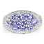 1.70 Carat Genuine Tanzanite Sterling Silver Engagement Ring