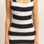 Striped Scoop Neck Wide Strap Knit Dress for Women