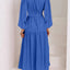 Elegant Lightweight Deep V-Neck Balloon Sleeve Maxi Dress