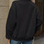 V-Neck Solid Color Casual Sweatshirt