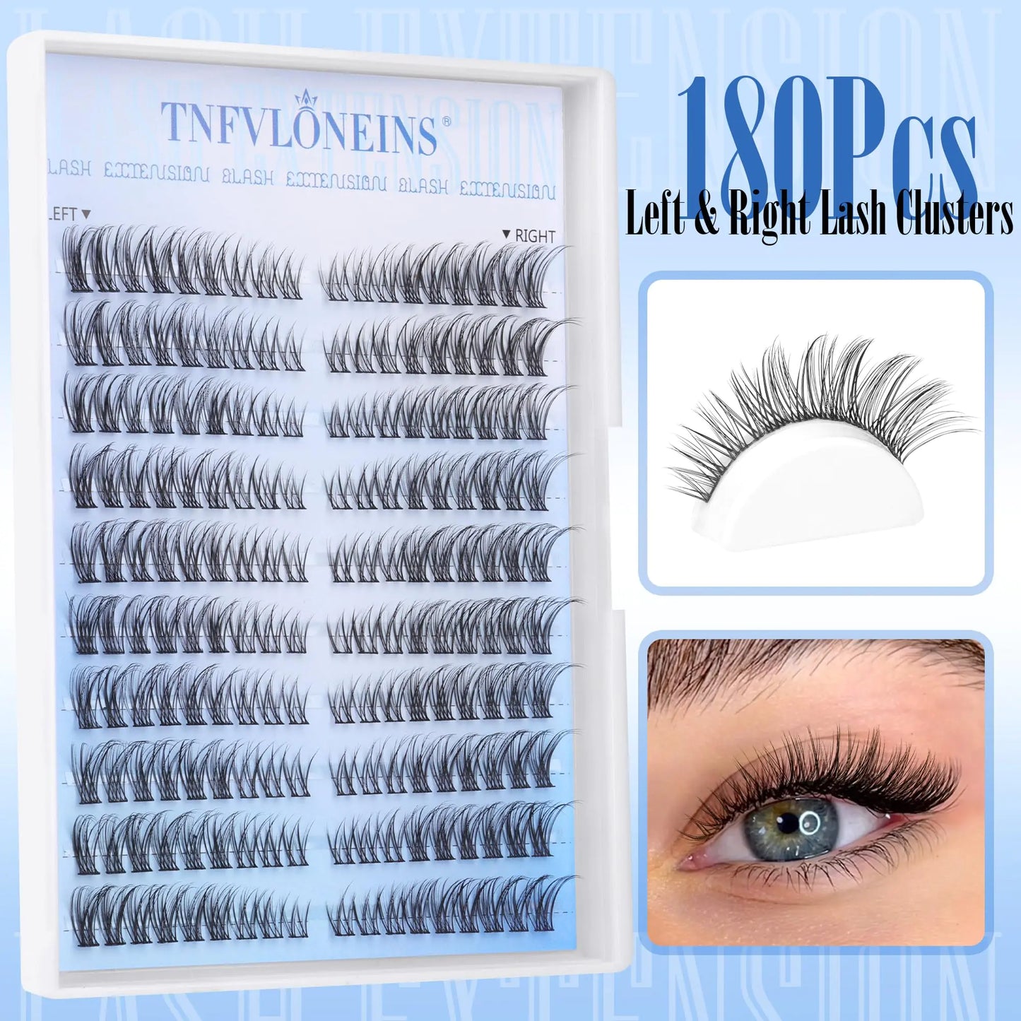 Natural Wispy Cluster Eyelash Extensions by TNFVLONEINS