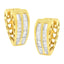 Boucles d'oreilles créoles en cœur en or jaune 10K avec diamants
