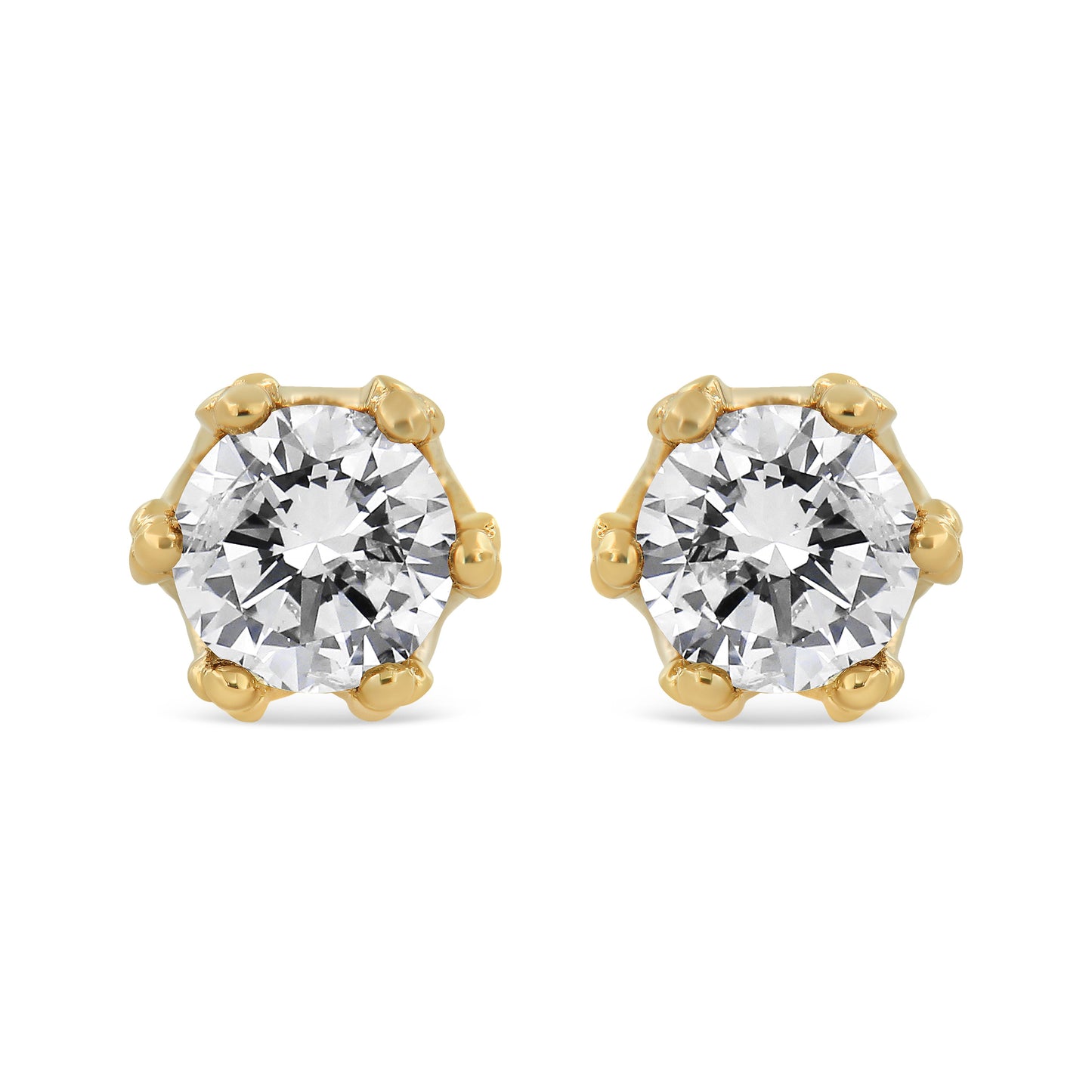 Pendientes de diamantes en forma de corona de oro blanco de 14 quilates - 1/2 Cttw