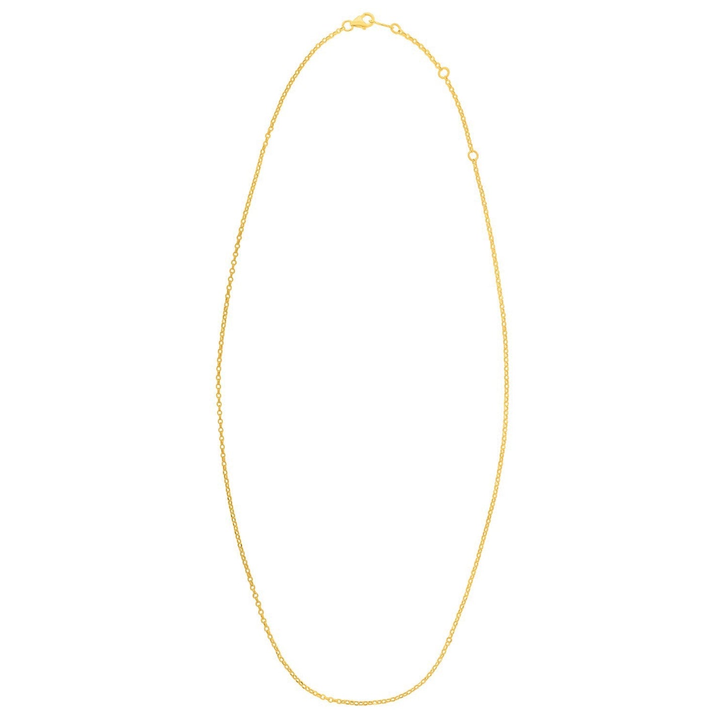 Collar de cadena de cable doble extensible de oro amarillo de 14k