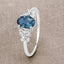 0.93 Carat London Blue Topaz & Diamond 14K White Gold Ring