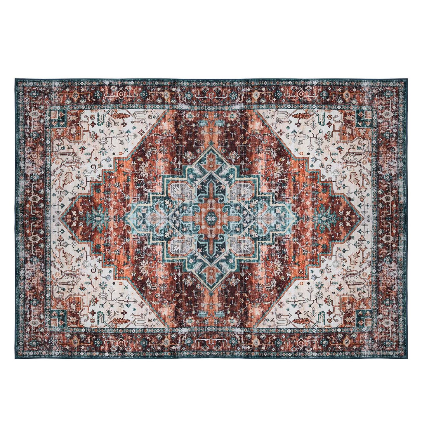 6x9FT Vintage Area Rug - Modern Non-Slip Boho Carpet