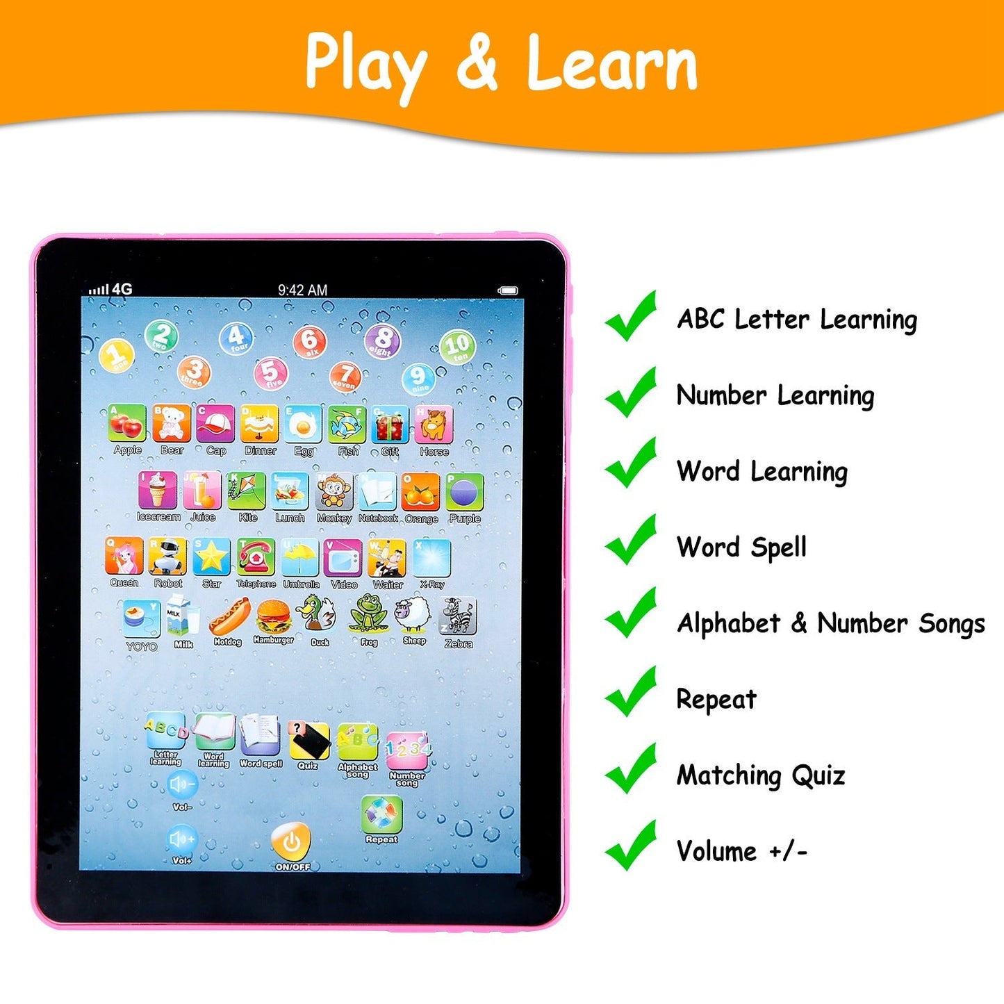 Tablette d'apprentissage GBruno pour bébé - Amusement éducatif pour les enfants