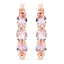 Boucles d'oreilles en argent sterling avec morganite et diamants de 1,63 carat