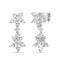 Pendientes Colgantes Florales de Diamante Marquise en Oro Blanco de 18k