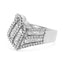Bague cocktail en diamant bypass en or blanc 14K - Taille 7