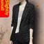 Korean-Style Casual Cotton-Linen Suit Jacket