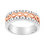 10K White and Rose Gold Diamond Split Shank Infinity Ring - Size 6
