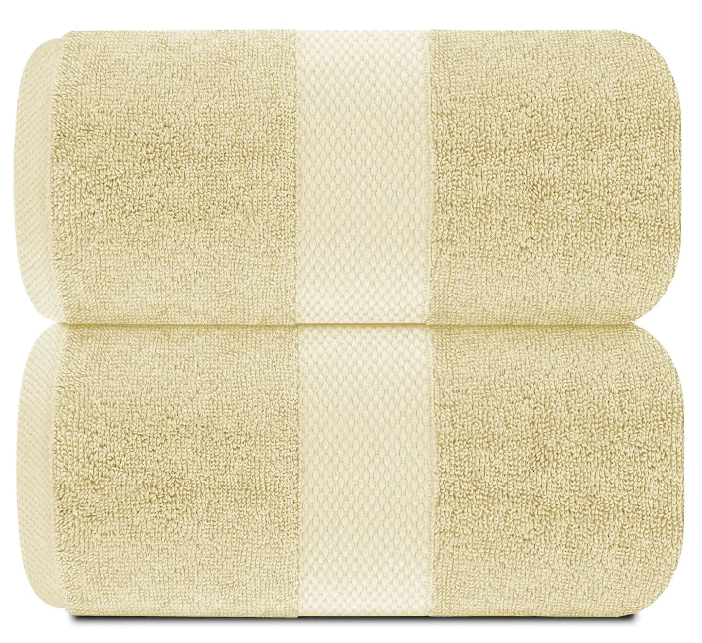 Toallas de baño de lujo beige suave - Paquete de 2 extra grandes