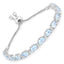 Pulsera de plata esterlina con topacio azul y topacio blanco de 12.83 quilates