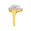 Anillo de Diamantes en Clúster Ovalado de Oro Amarillo de 10K - Talla 7