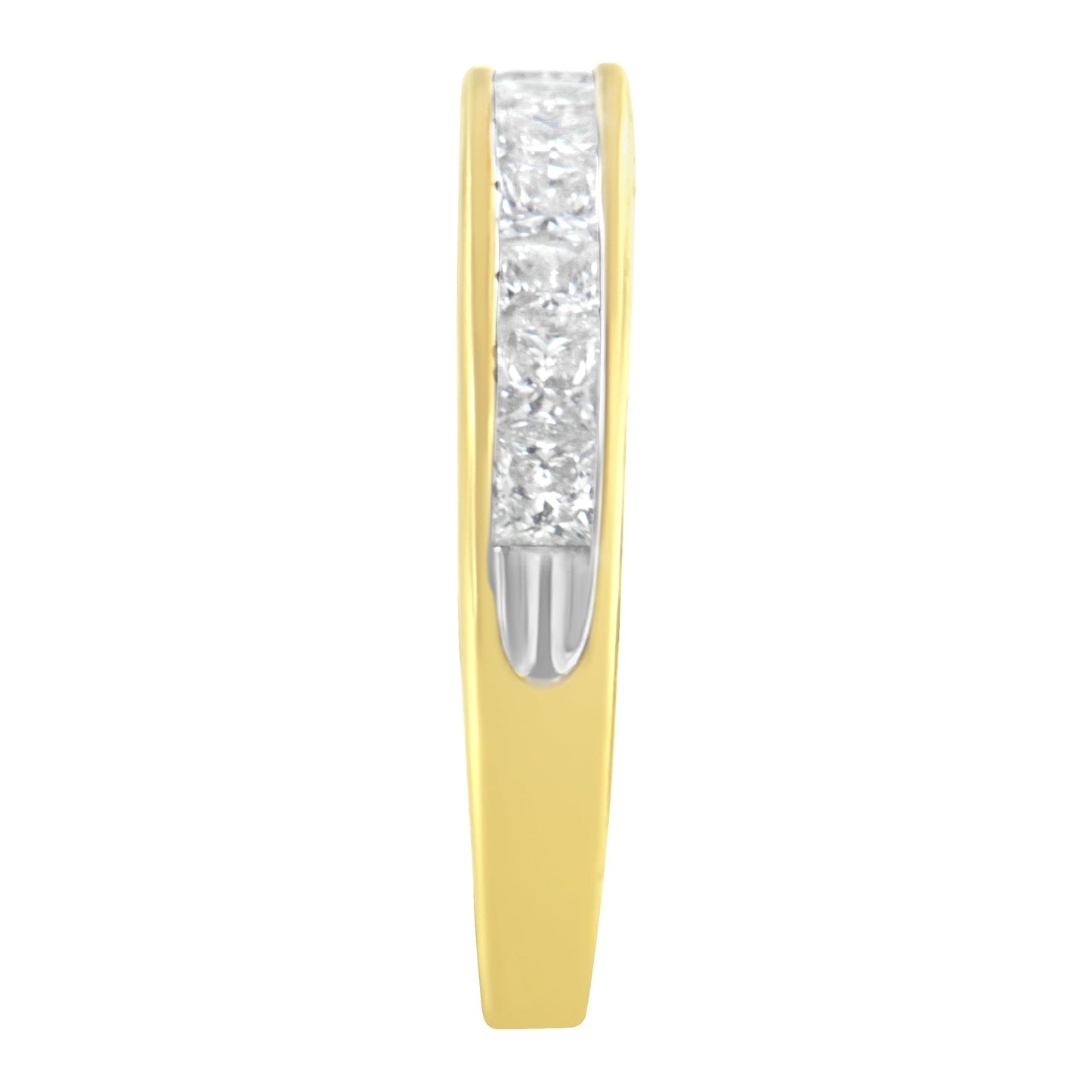 Anillo de Banda de Diamantes en Canal de Oro Amarillo de 14KT