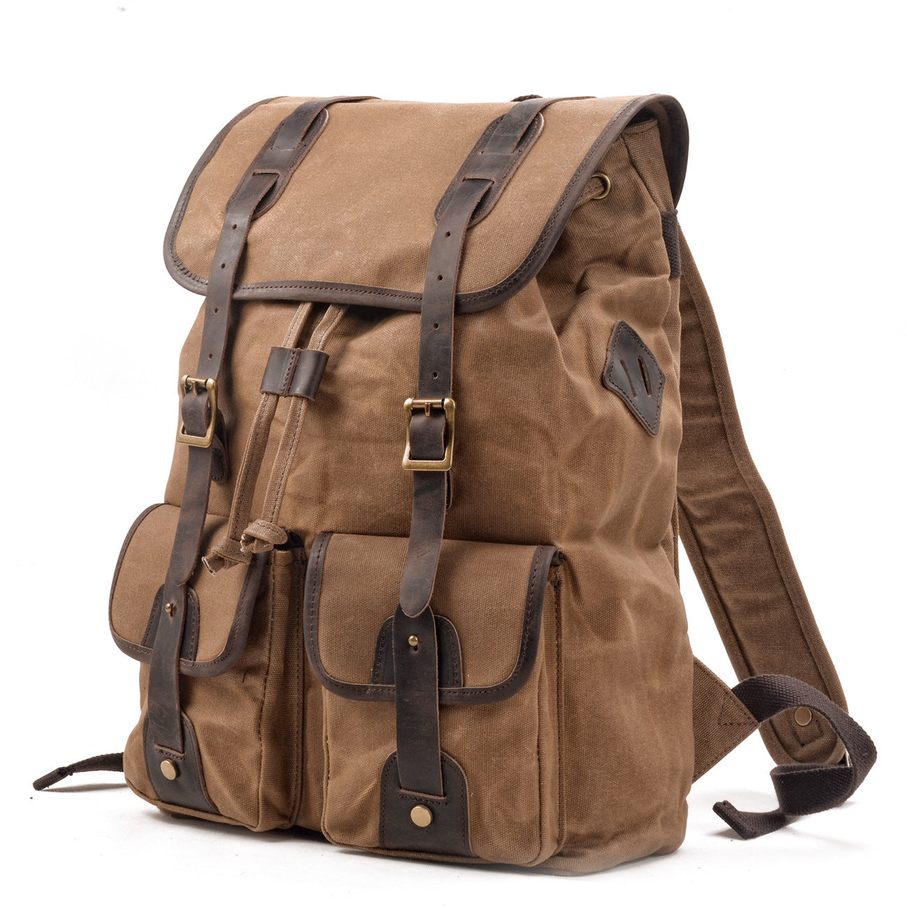 Mochila de Viaje Premium con Acentos de Lona y Cuero