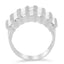 Bague de mariage multi-rangs en diamant taillé en baguette en argent sterling .925