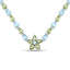 Collar de Topacio Azul y Peridoto Genuinos de 29.48 Quilates en Plata Esterlina