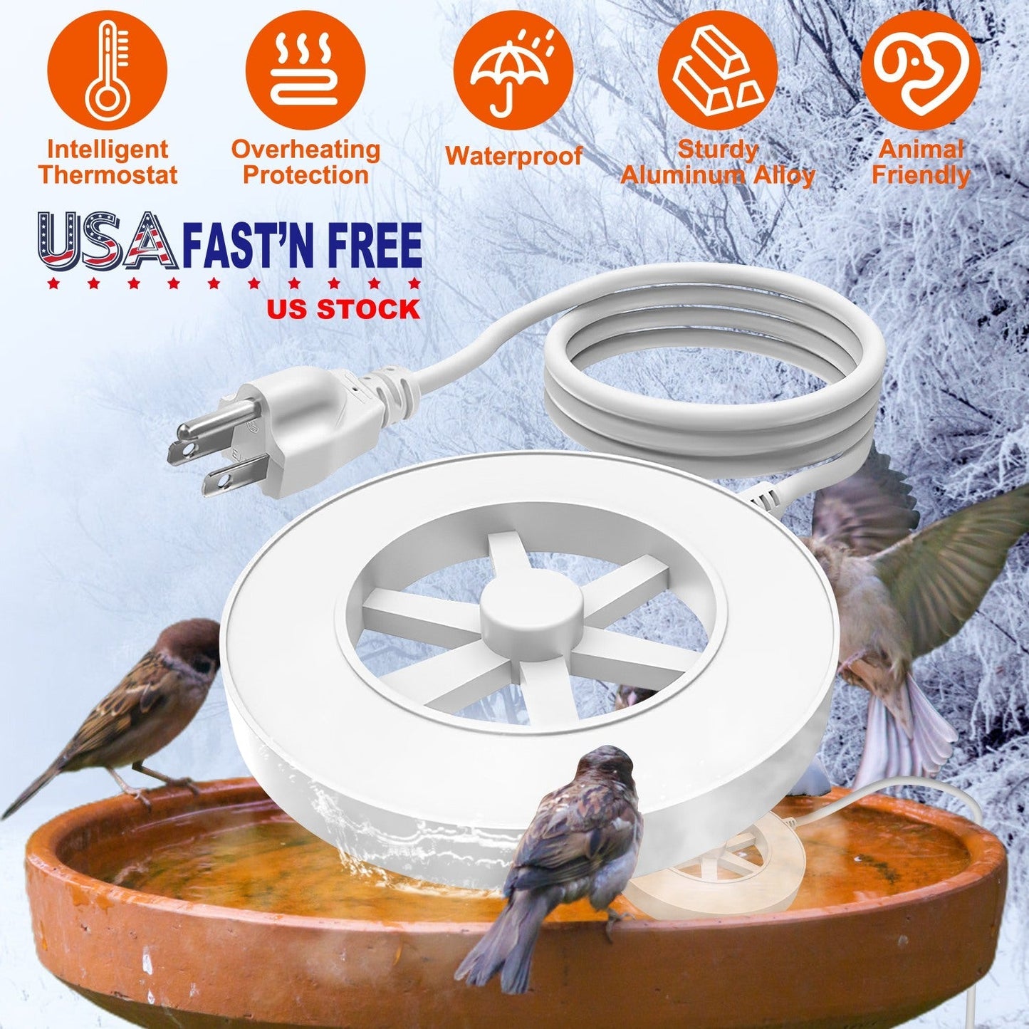 GBruno 70W Bird Bath Heater