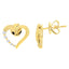 14K Yellow Gold Diamond Journey Heart Hoop Earrings