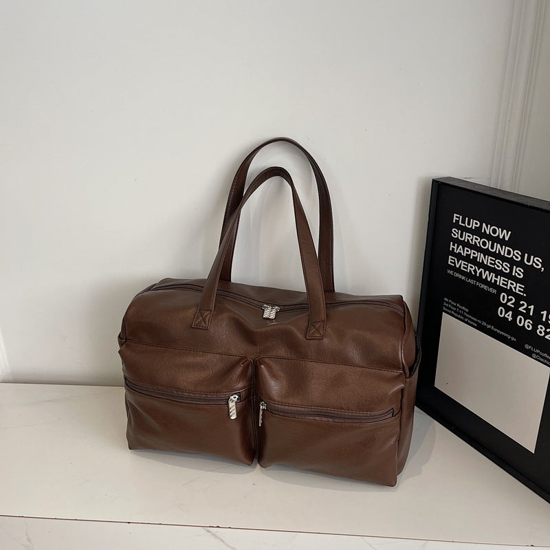 Bolso de Hombro Barrel Casual Multi-Bolsillo Estilo Coreano