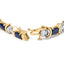 Pulsera de eslabones de diamante y zafiro azul de oro amarillo de 14K - 7 pulgadas