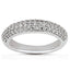 Anillo de boda de diamantes micro-pavé de triple fila en oro blanco de 14k