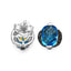 3.74 Carat Genuine Blue Topaz & Black Diamond Earrings