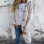 Mid-Length Light Gray Sweater Cardigan for Women