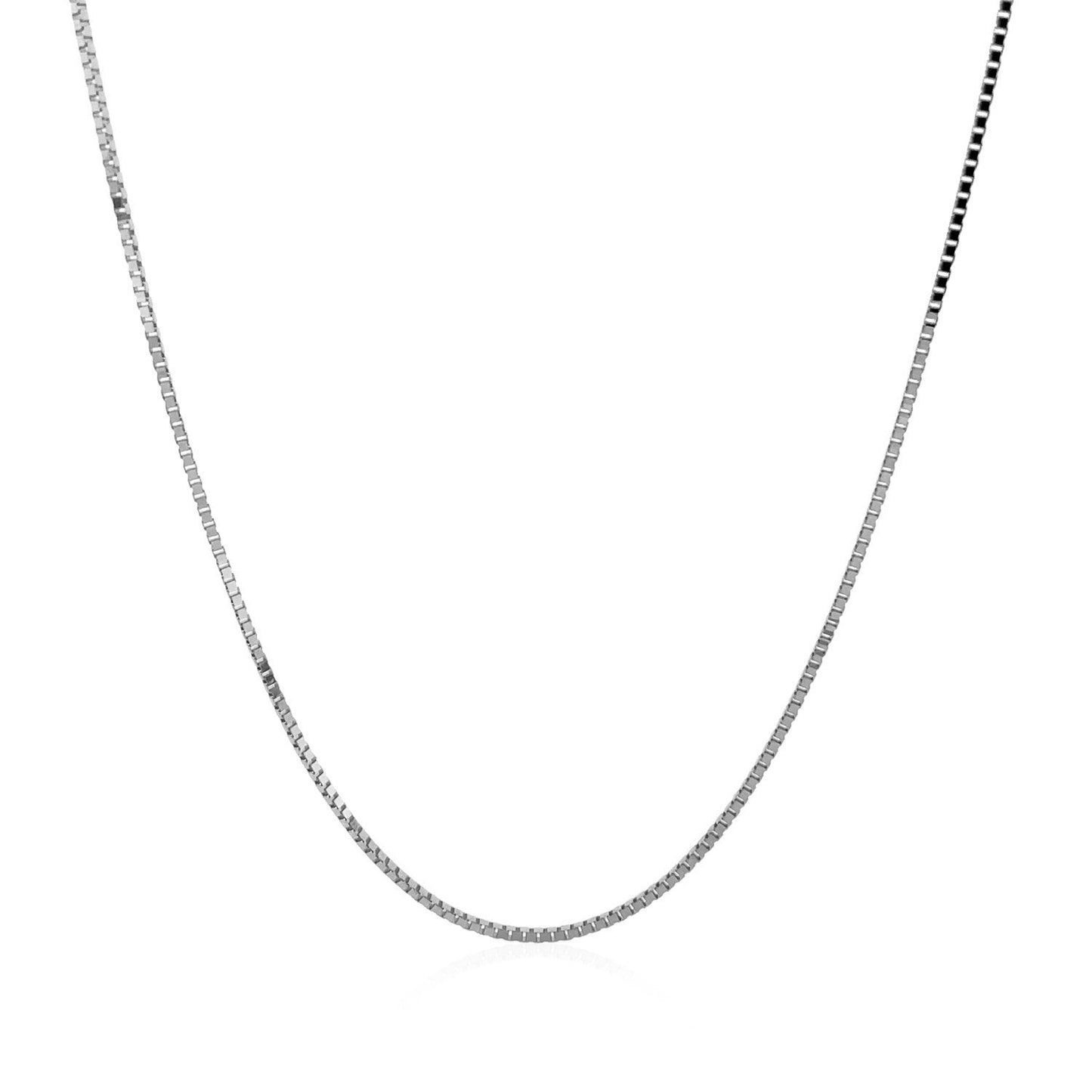 Cadena Clásica de Caja de Oro Blanco de 14k - 0.8mm