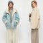 Sea Salt Cream Heavyweight Dual Wear Shearling Suede Coat