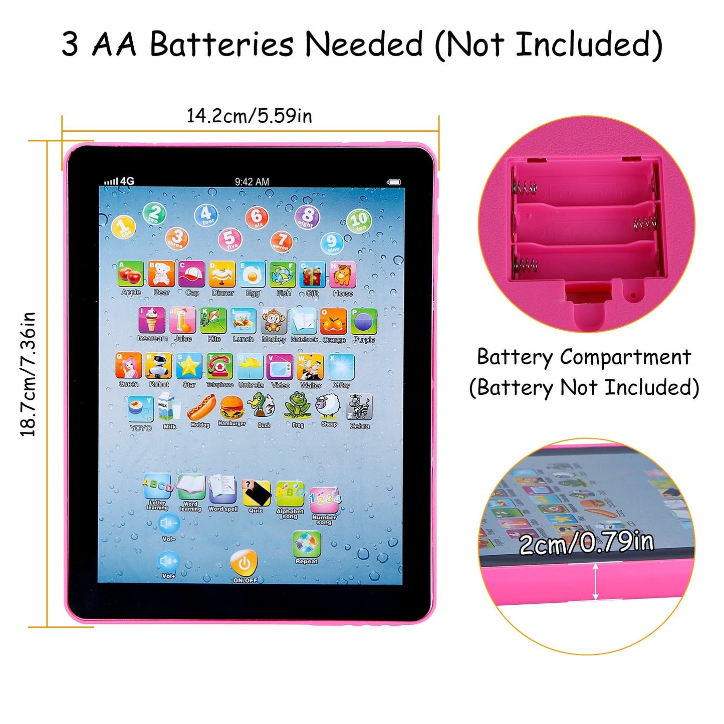 Gbruno Baby Learning Tablet - Educational Touch Learning Toy