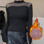 Ropa interior térmica elegante para mujer con cuello de tortuga