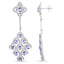 3.90 Carat Genuine Tanzanite and White Topaz Earrings in Sterling Silver