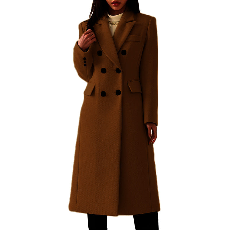 Elegant Women's Wool Overcoat for Autumn/Winter