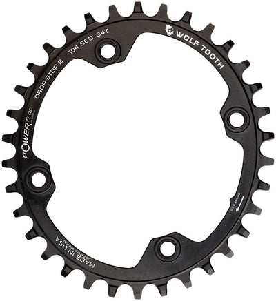 Chaîne de plateau elliptique Wolf Tooth 104 BCD - 34t Noir