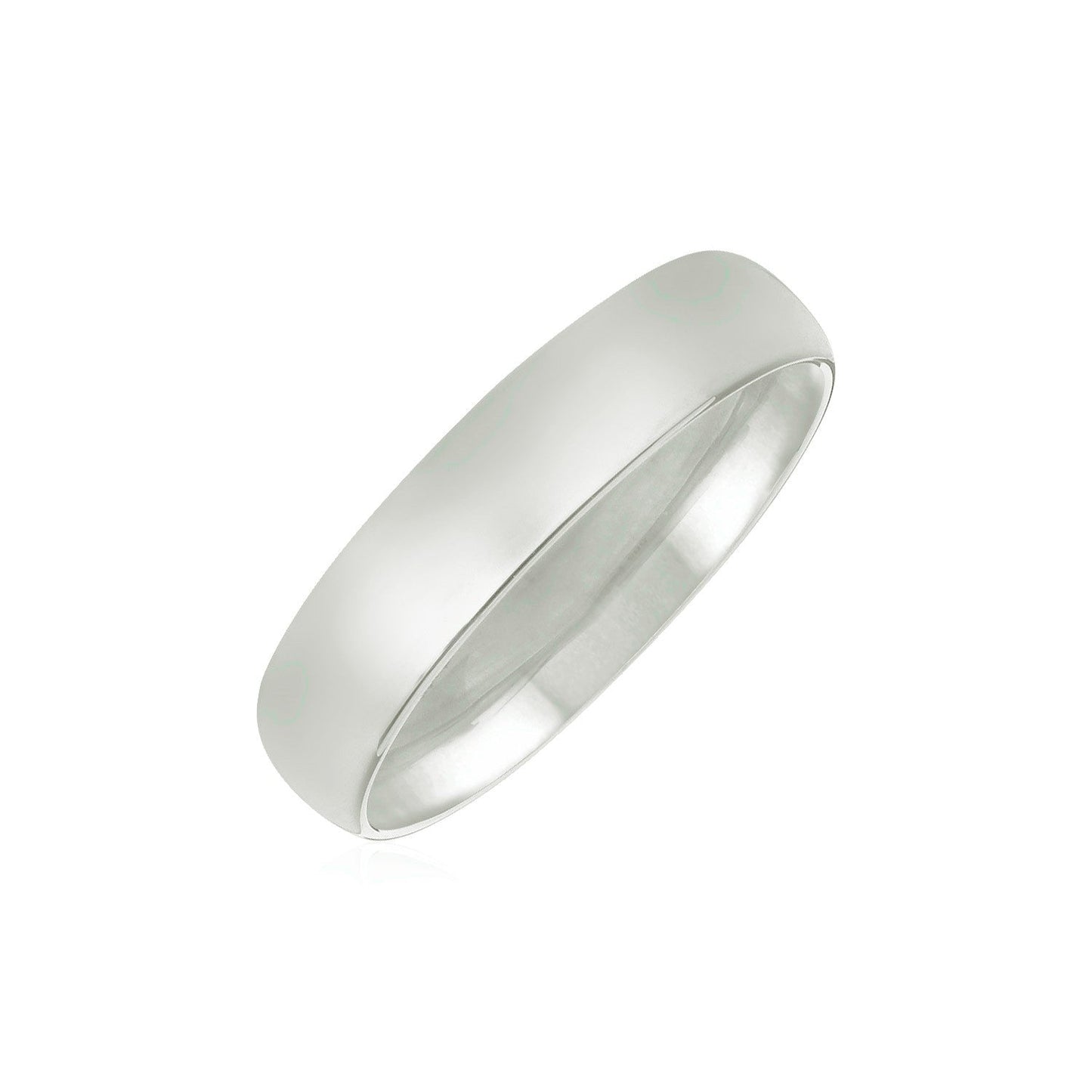 Elegant 14k White Gold 5mm Comfort Fit Wedding Band
