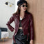 Women's Slim-Fit Leather Jacket - Fashionable Outerwear