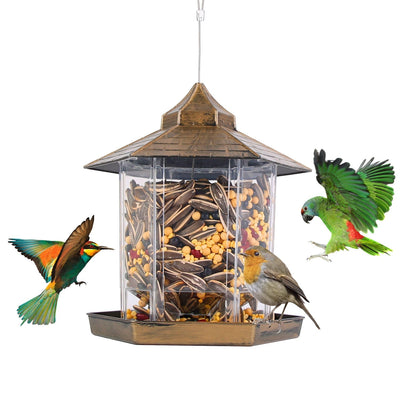 Hanging Gazebo Wild Bird Feeder with Large Capacity
