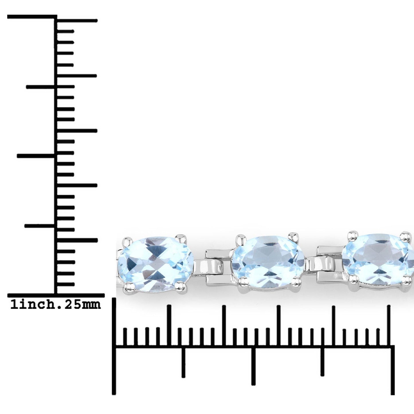 Bracelet en argent sterling avec topaze bleue véritable de 7,60 carats