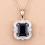 4.07 Carat Iolite and Diamond 14K Yellow Gold Pendant