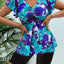 Floral Print Bandeau V Neck 2 Piece Swimsuit for Women
