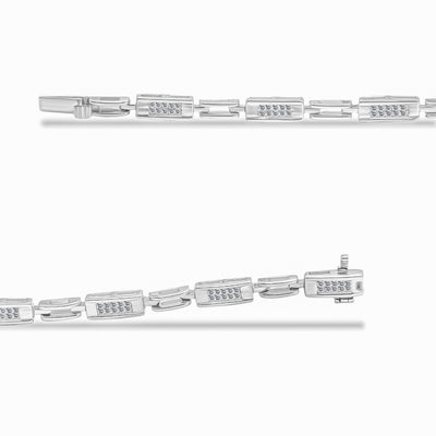 Bracelet de tennis en diamant taille princesse en or blanc 14K - 1,0 Cttw